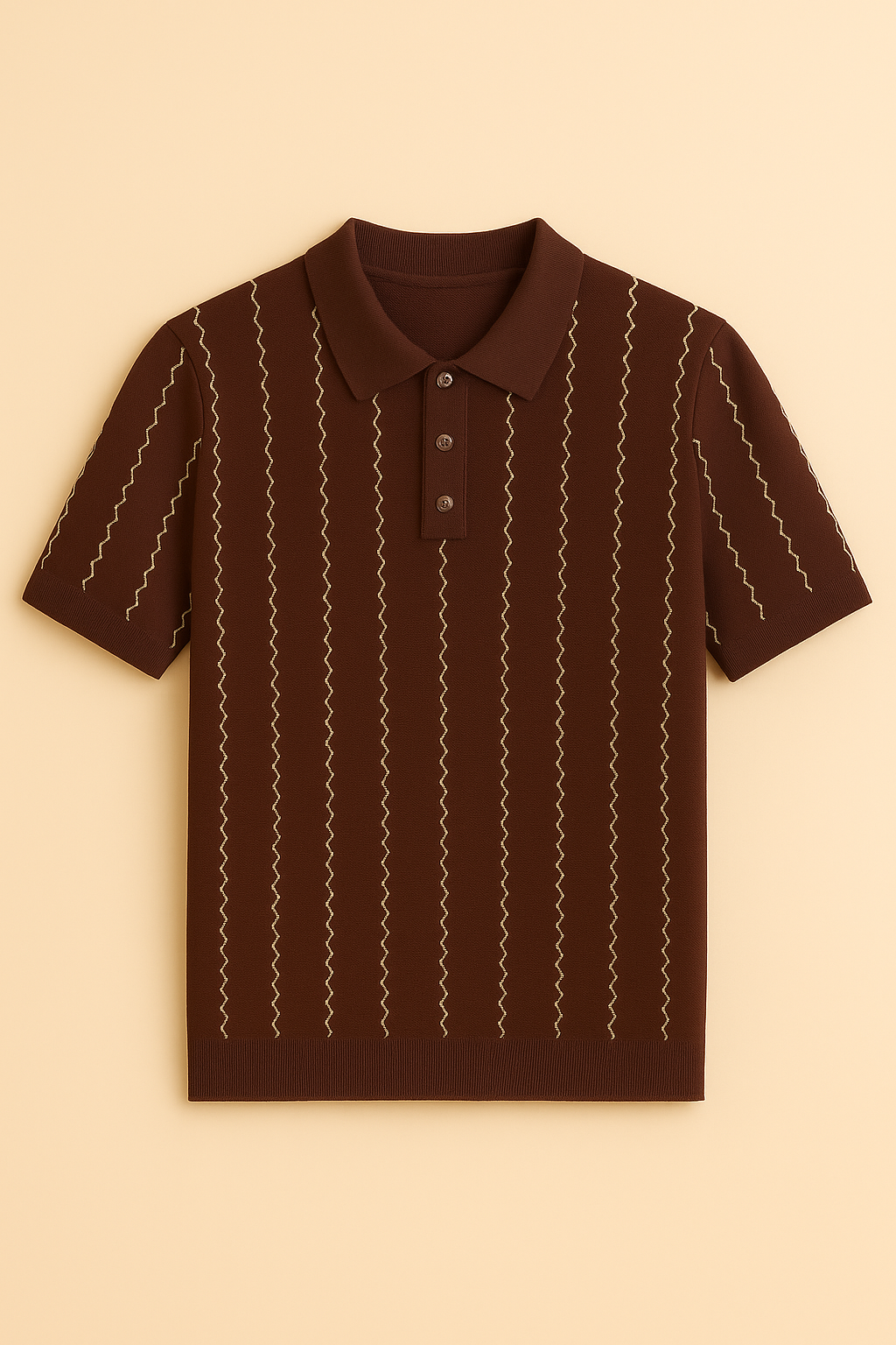 Texture Stripe Knitted Polo
