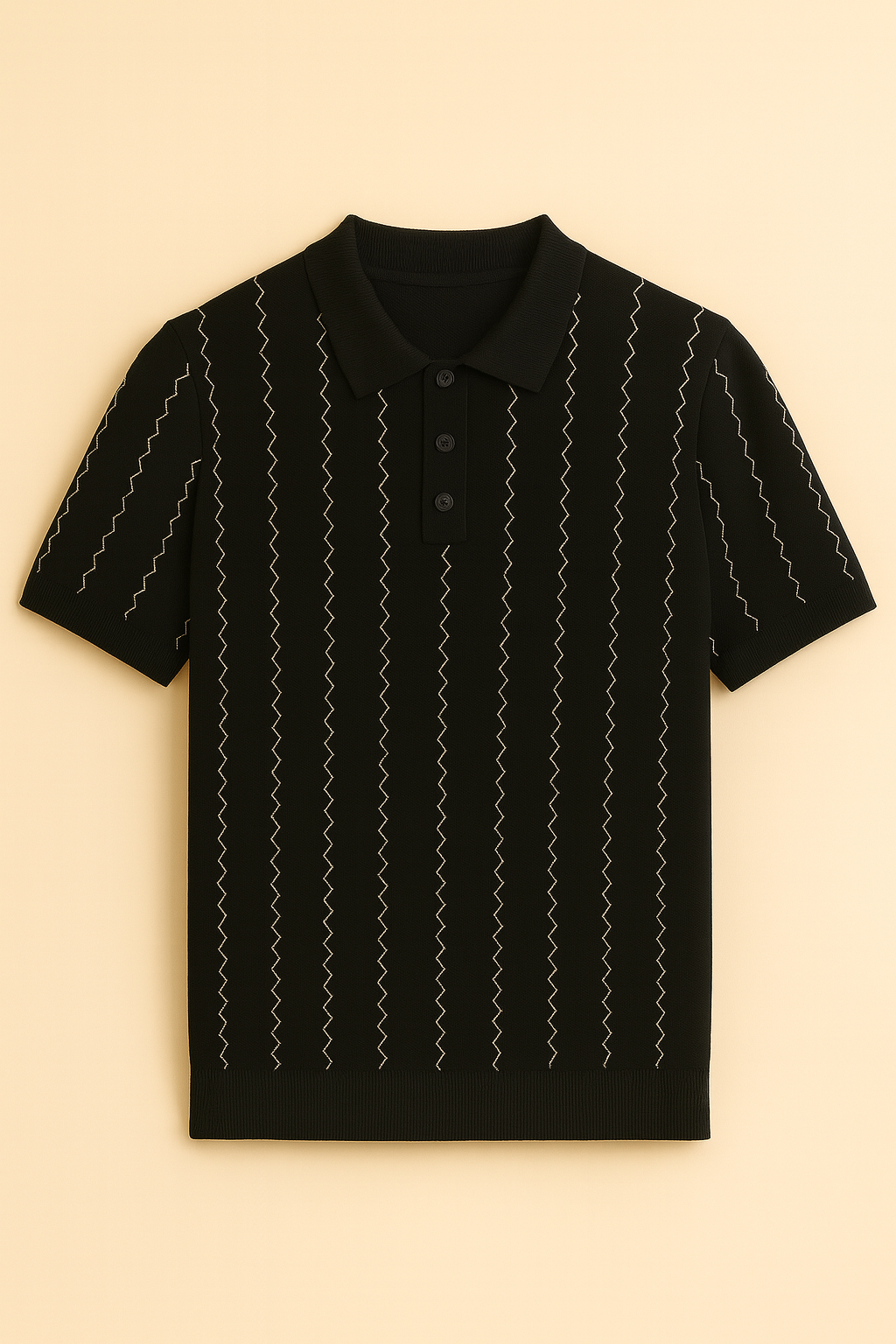 Texture Stripe Knitted Polo